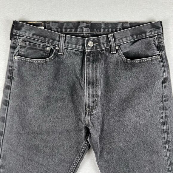 Levi’s 505 Jeans Men’s 40x32 Black Denim Regular Fit Mid Rise Pants - Picture 4 of 16